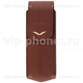 Кожаный чехол для Vertu Signature S Design Brown Gold